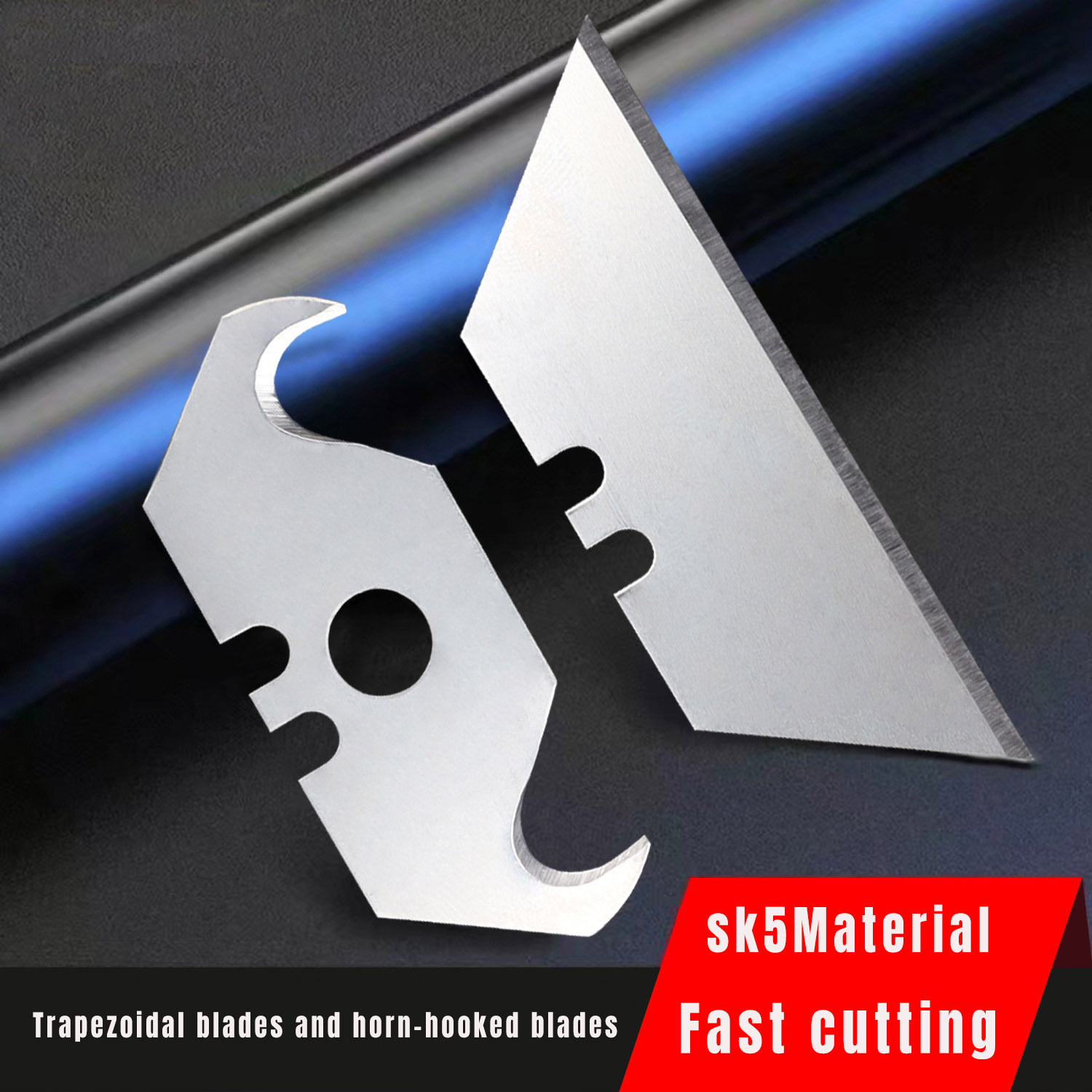 Leatherwork Tools - Trapezoidal hook-shaped combination cutting blade, DIY/