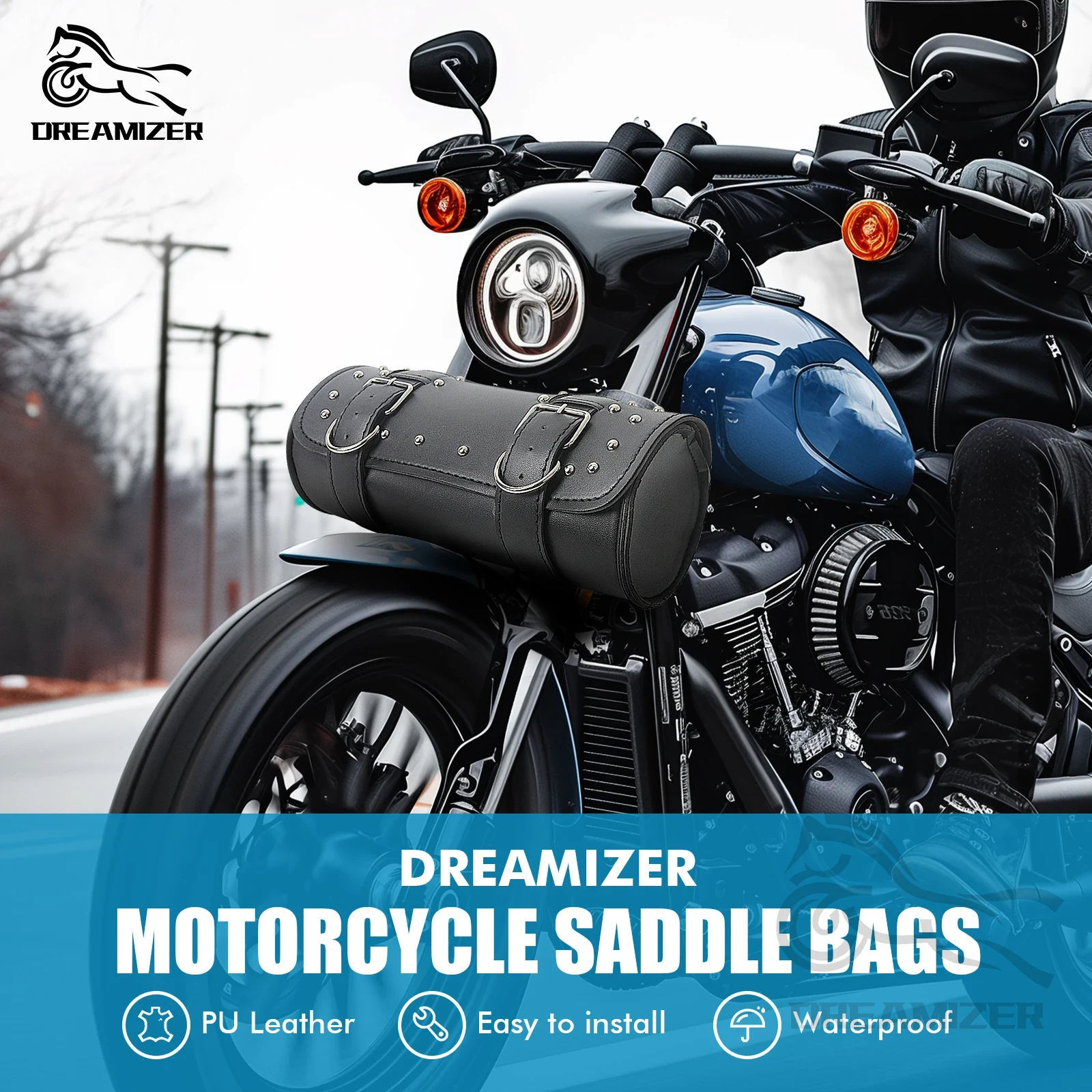 Leatherwork Tools - Motorcycle Front Fork Tool Tail Bag