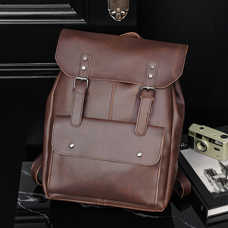 GOYN Vintage Men's Leather Bac - Leather Work Rucksack ulasan dan harga