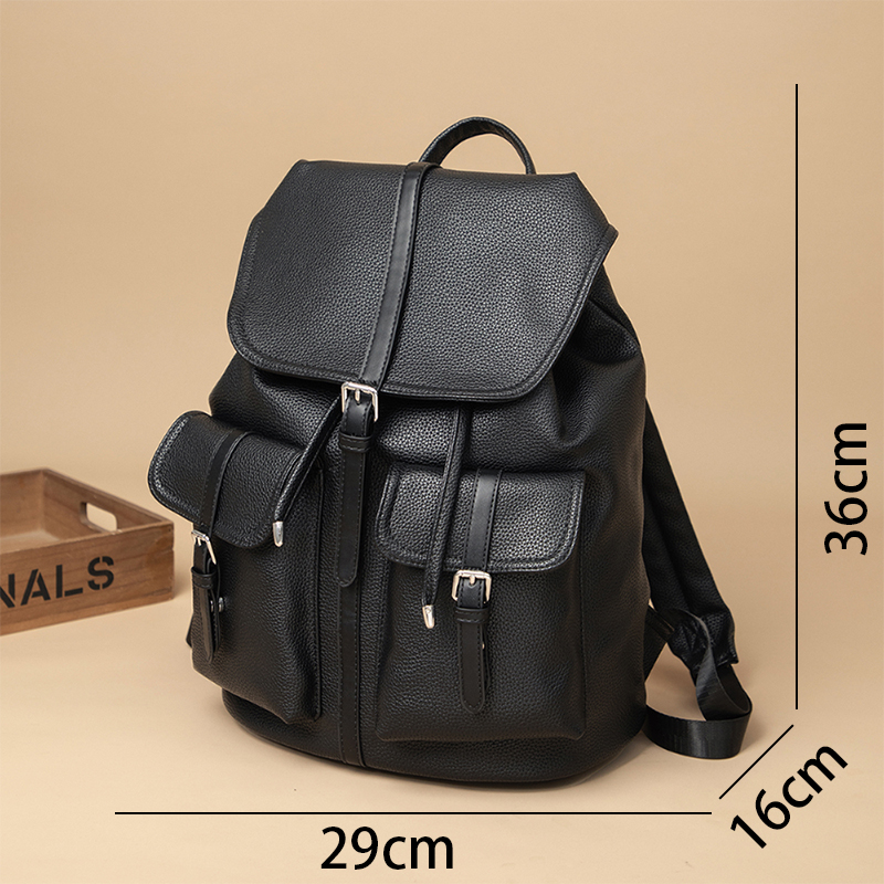 2025 Luxury Soft PU Leather Ba - Leather Work Rucksack ulasan dan harga