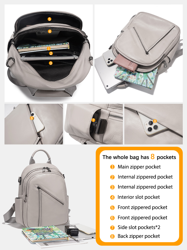 Zency Women's Genuine Leather  - Leather Work Rucksack ulasan dan harga