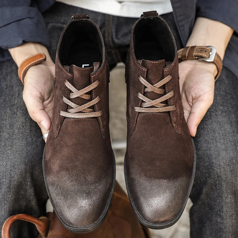 New Cow Suede Ankle Boots Hand - Leatherwork Tools ulasan dan harga