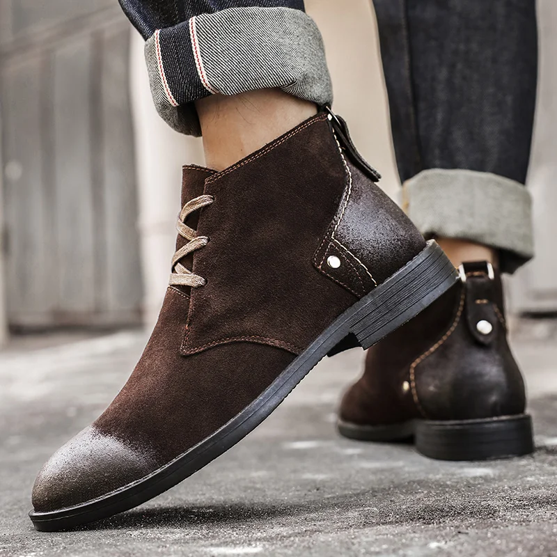 New Cow Suede Ankle Boots Hand - Leatherwork Tools ulasan dan harga