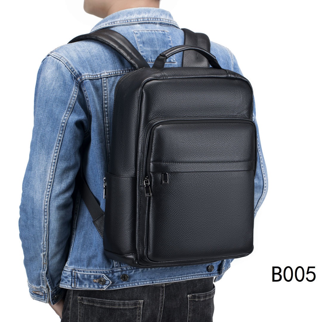 Man Genuine Leather Travel Bac - Leather Work Rucksack ulasan dan harga