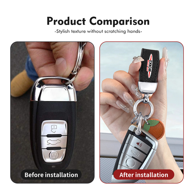 For MINI Leather Car Keyring L - Leatherwork Rings ulasan dan harga