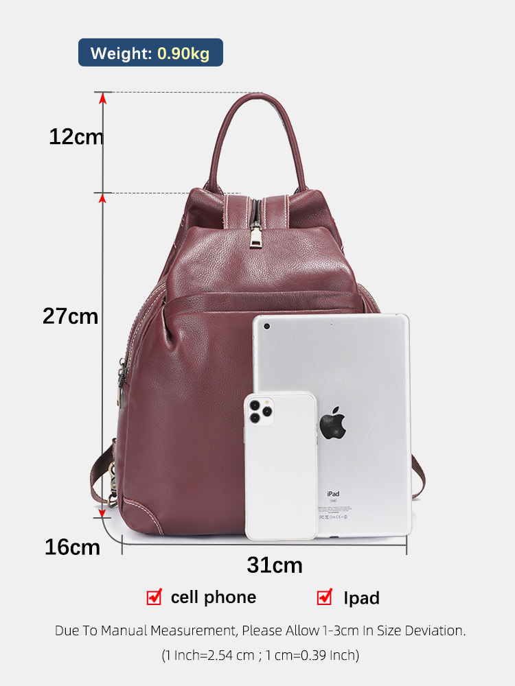 Zency Genuine Leather Women's  - Leather Work Rucksack ulasan dan harga