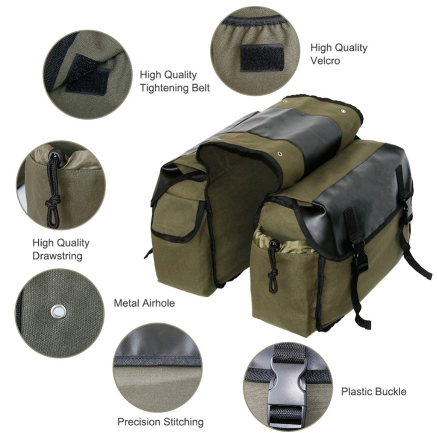 Canvas Leather Rear Saddlebag  - Leather Workshop ulasan dan harga