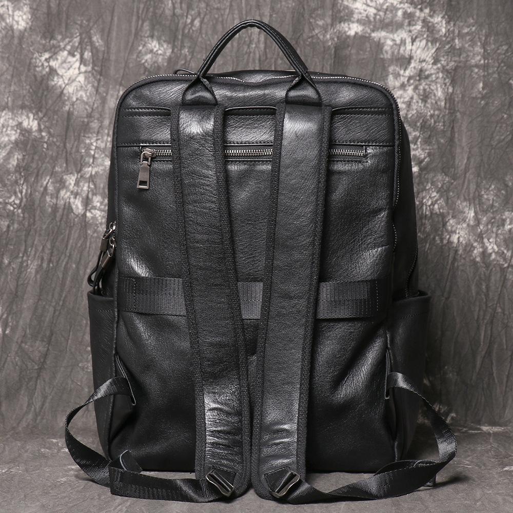 Black Genuine Leather Backpack - Leather Work Rucksack ulasan dan harga