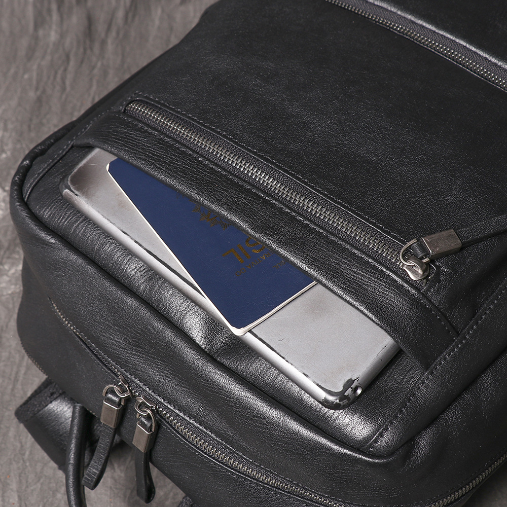Black Genuine Leather Backpack - Leather Work Rucksack ulasan dan harga