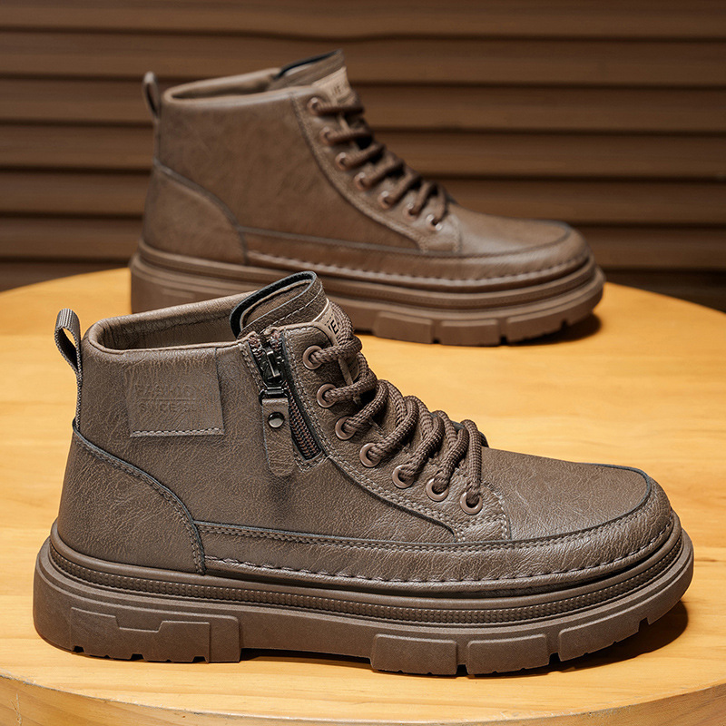 High top boots men's shoes aut - Leatherworking Items ulasan dan harga