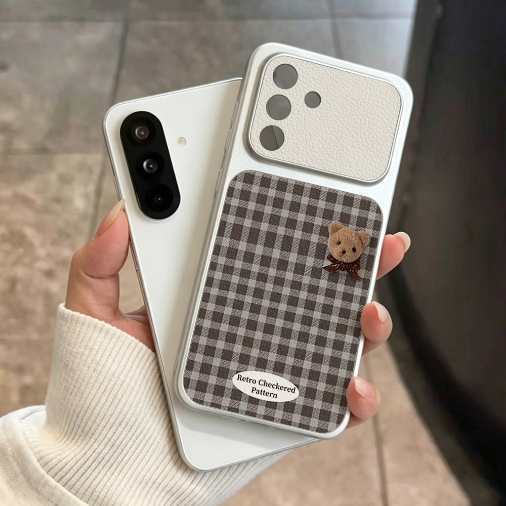 Cute Bear Phone Case For Samsu - Leatherwork Drawing ulasan dan harga