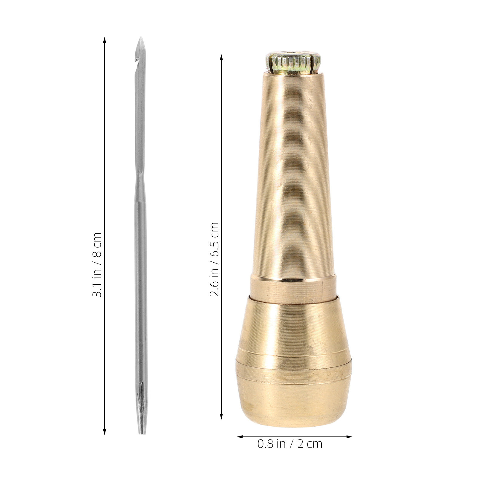 1Set Sturdy Brass Handle Hooke - Leatherwork Hand Sewing Needles ulasan dan harga