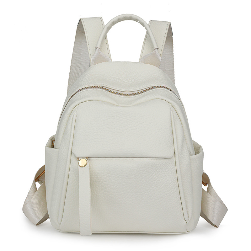 Litchi Pattern Leather Backpac - Leather Work Rucksack ulasan dan harga