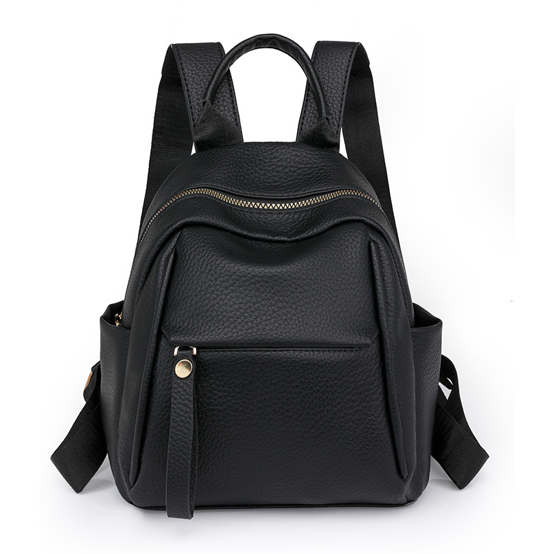 Litchi Pattern Leather Backpac - Leather Work Rucksack ulasan dan harga