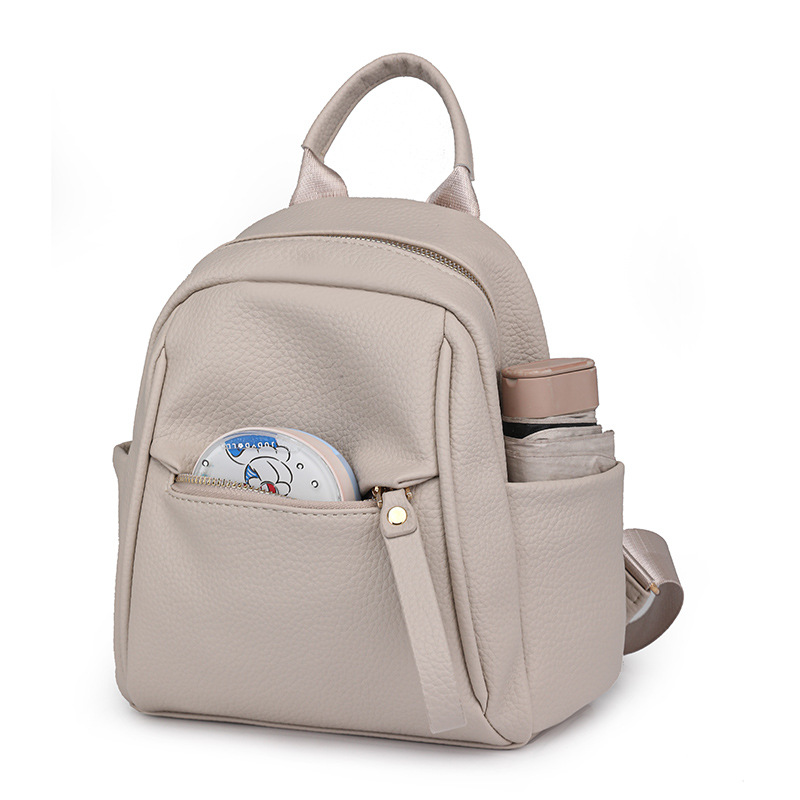 Litchi Pattern Leather Backpac - Leather Work Rucksack ulasan dan harga