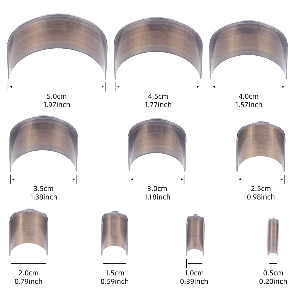 10pc/set Half Circle Punching  - Leatherwork Rings ulasan dan harga