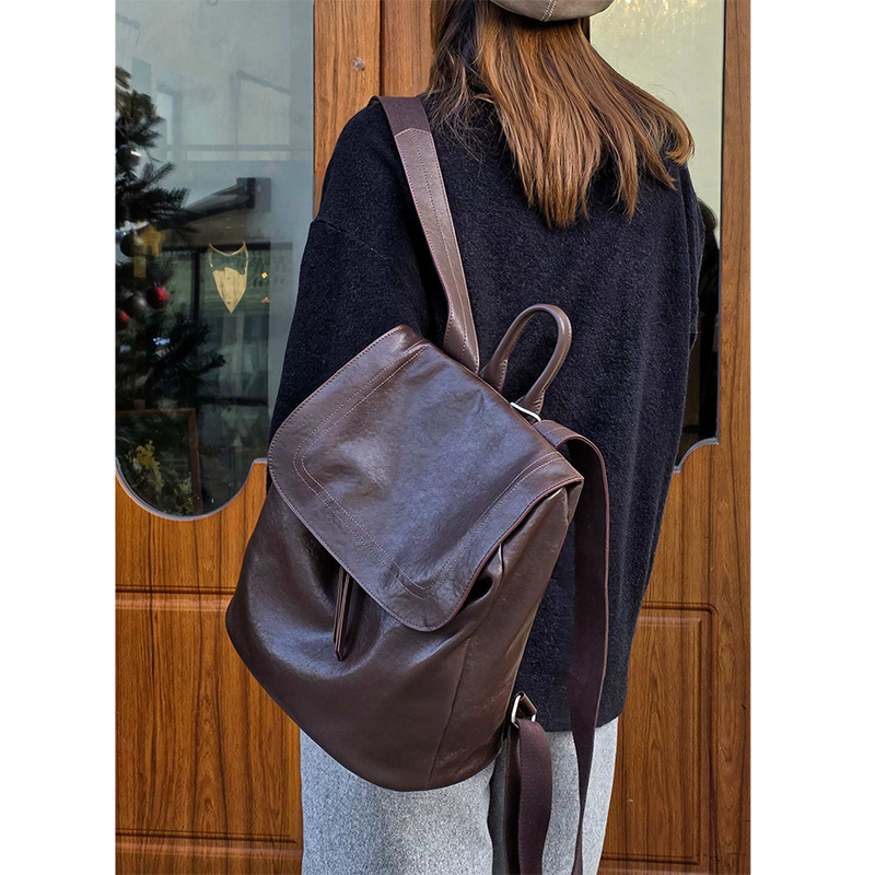 Top-Grain Vegetable Tanned Cow - Leather Work Rucksack ulasan dan harga