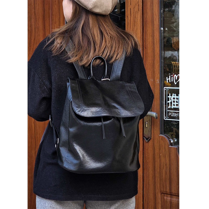 Top-Grain Vegetable Tanned Cow - Leather Work Rucksack ulasan dan harga