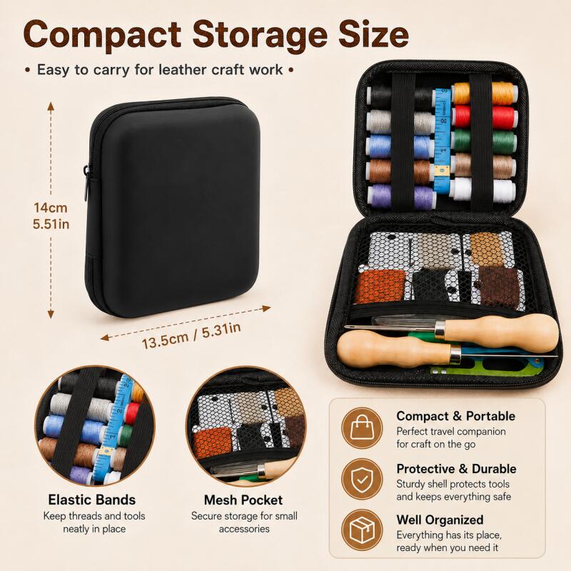 Leather Sewing Kit with Waxed  - Leatherwork Hand Sewing Needles ulasan dan harga
