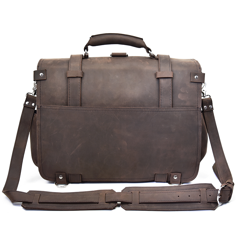 Men Thick Crazy Horse Leather  - Leather Work Rucksack ulasan dan harga