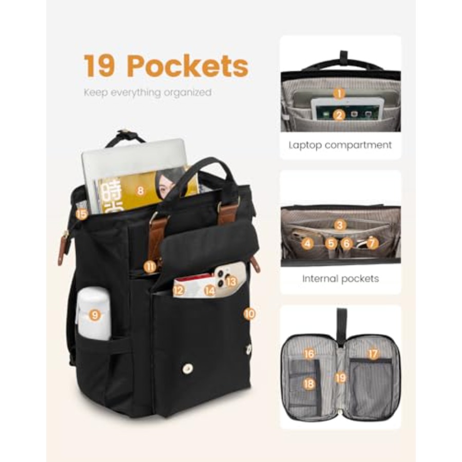 Laptop Backpack for Women, Tea - For Leather Work ulasan dan harga
