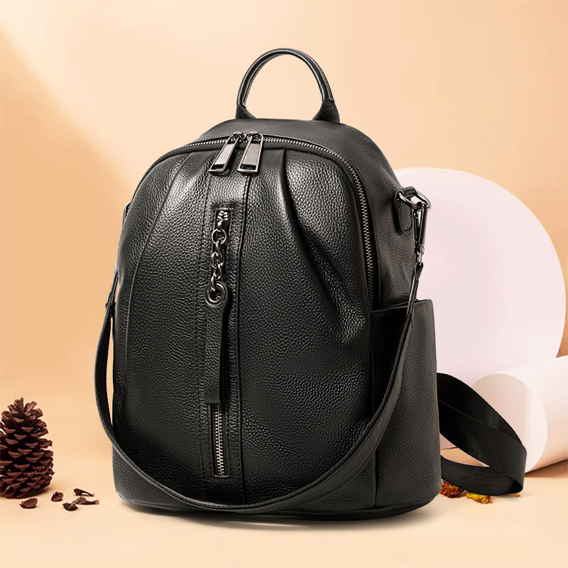 Genuine Cowhide Anti Theft Bac - Leather Work Rucksack ulasan dan harga